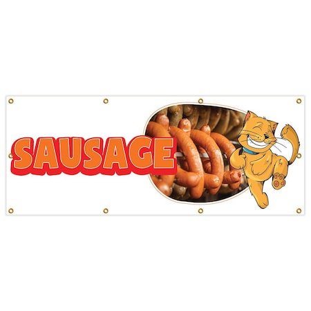 Signmission Sausage Banner Heavy Duty 13 Oz Vinyl with Grommets Single Sided B-96 Sausage